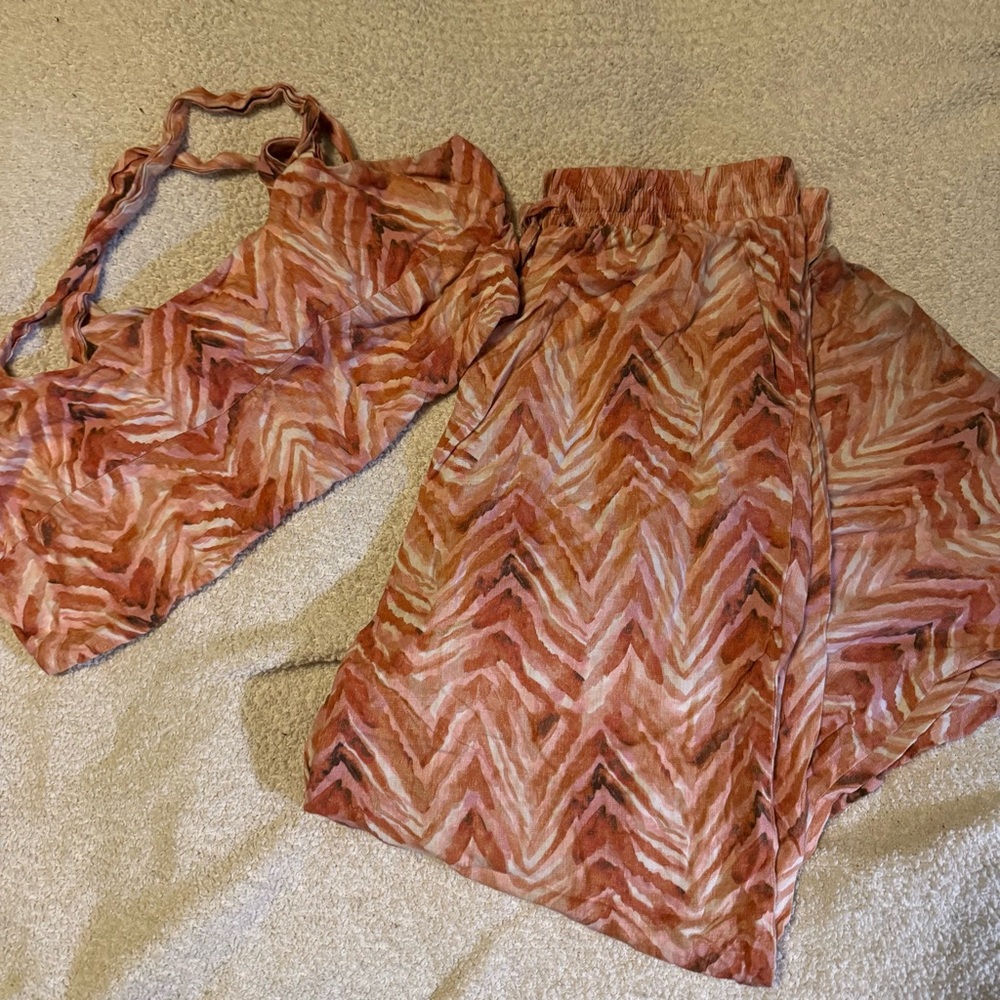 Showpo Rust Chevron Two-Piece Set